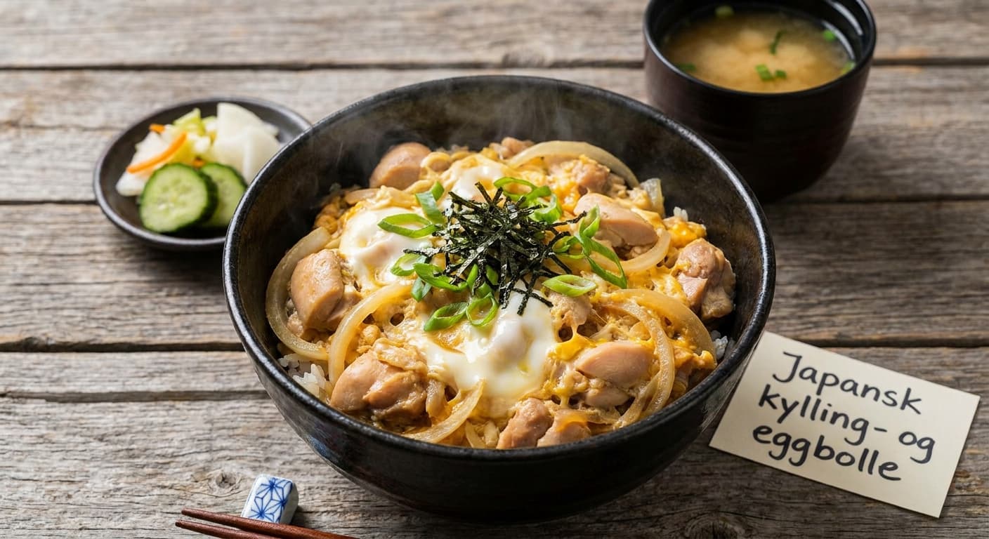 Oyakodon — Japansk kylling- og eggbolle servert som ferdig middag